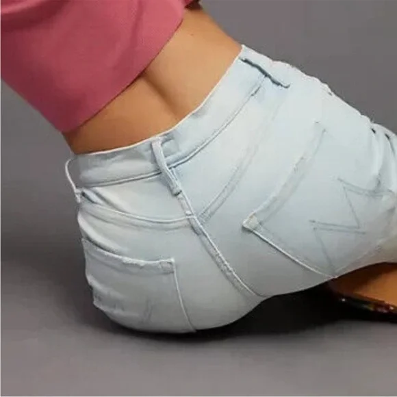 MOTHER The Pixie Tomcat Ankle Button Fly Jeans Pina Colada Paradise Size 25 - Picture 6 of 15